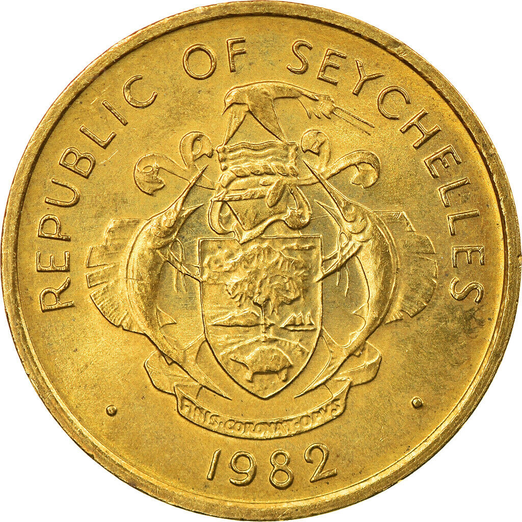 [#743413] Coin, Seychelles, Cent, 1982, British Royal Mint, EF, Brass, KM