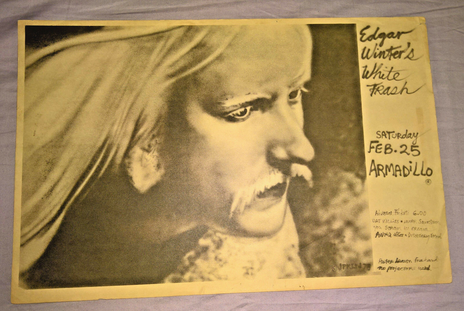 Original 1978 Edgar Winter's White Trash Awhq Poster Jim Franklin 11.5" X 17.5"